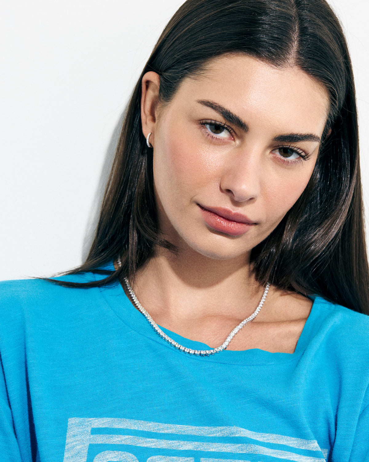 Large Graduating Tennis Necklace