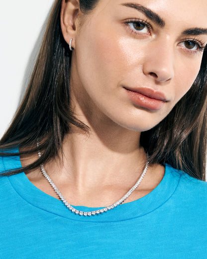 Large Graduating Tennis Necklace