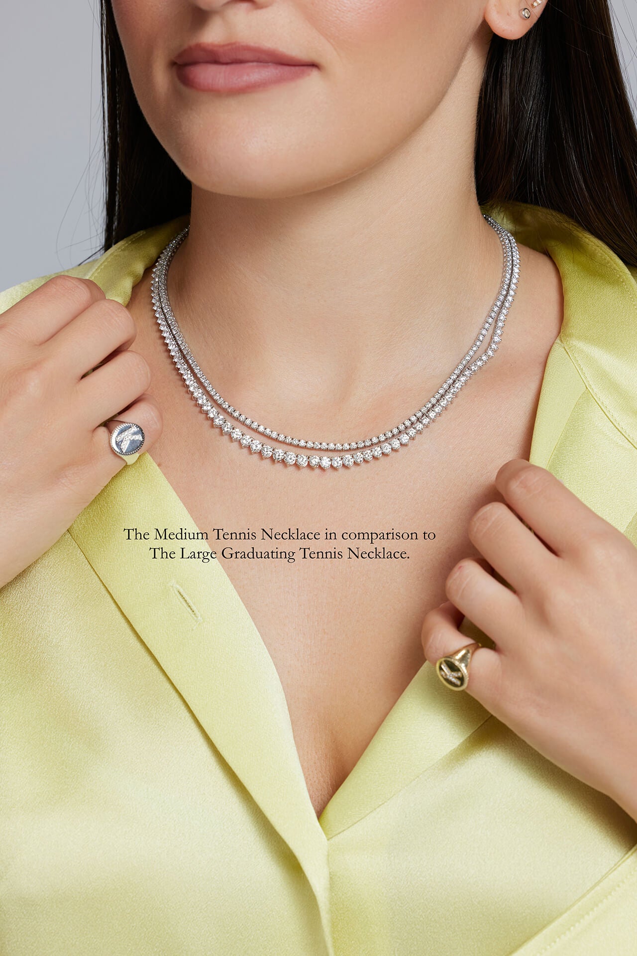 Large Graduating Tennis Necklace
