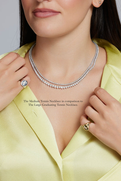Large Graduating Tennis Necklace