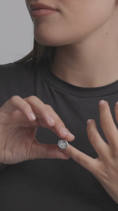 Signet Ring White Gold