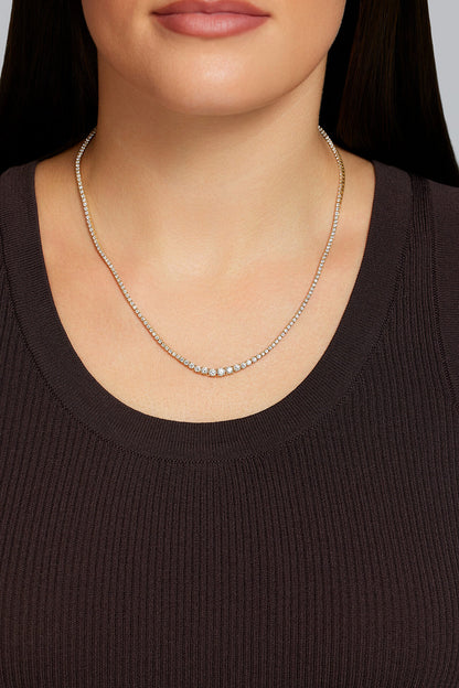 Small Graduating Tennis Necklace