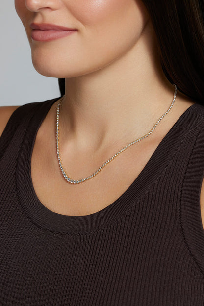 Small Graduating Tennis Necklace